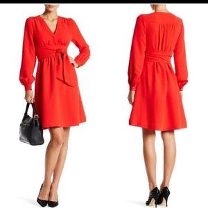 Kate Spade Long-Sleeve Tie-Waist Dress - New Women | Color: Red | Size: 2